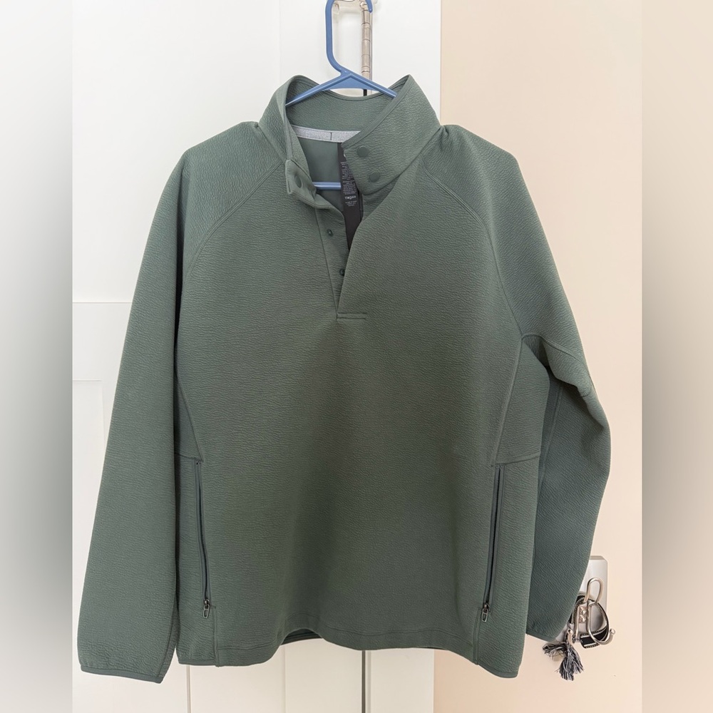 lululemon athletica Men's Olive Green Zip-Neck Sweater